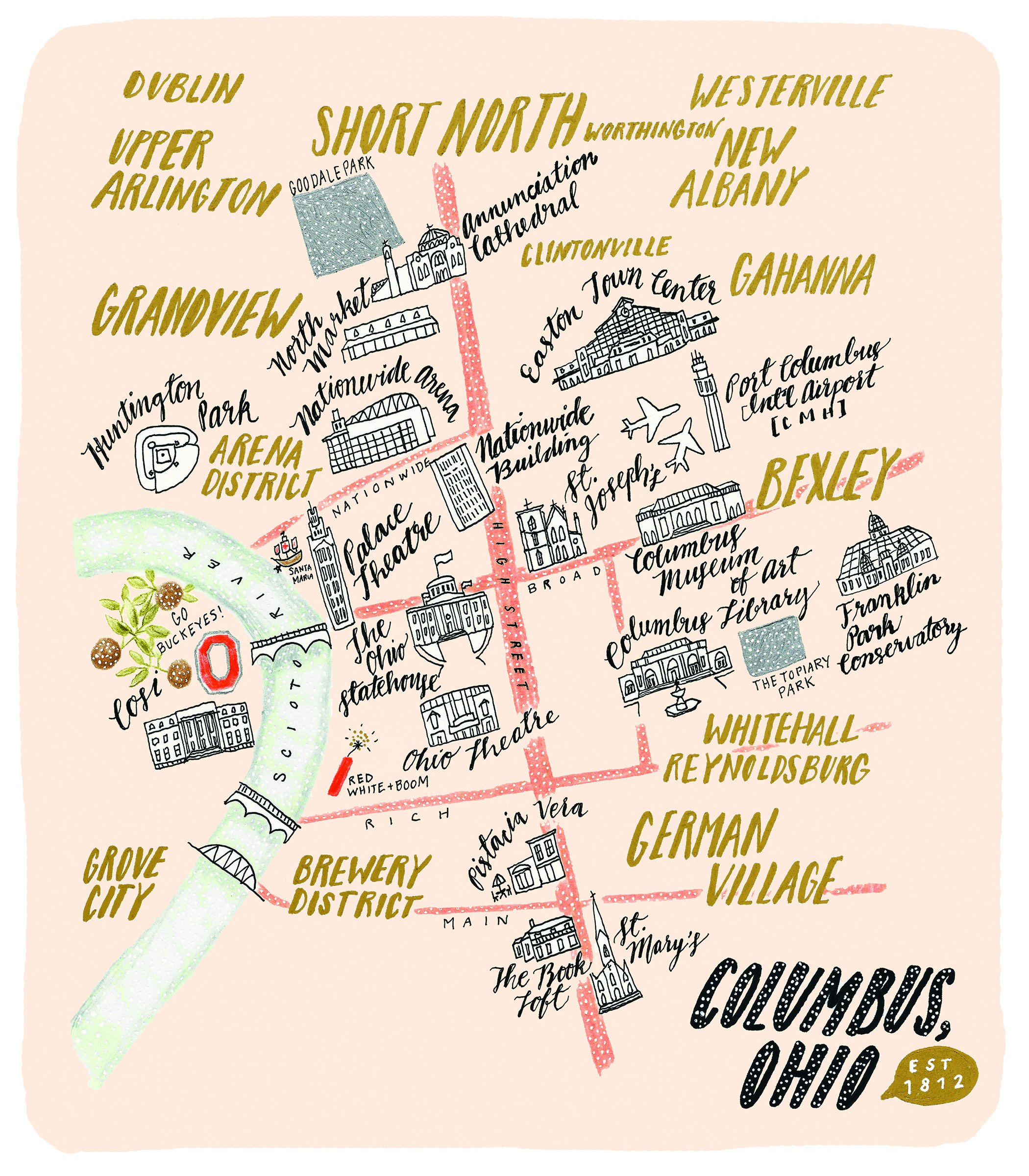 columbus ohio map