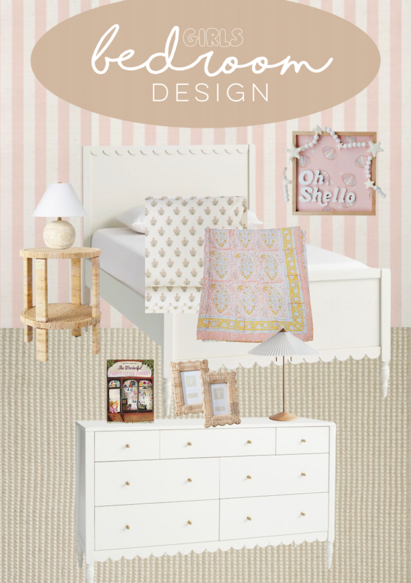 Pink + White Girl’s Bedroom Design
