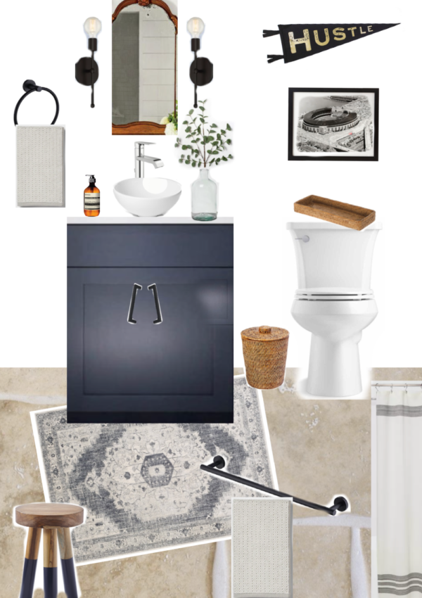 Our Basement Guest Bathroom Design Board + Sources
