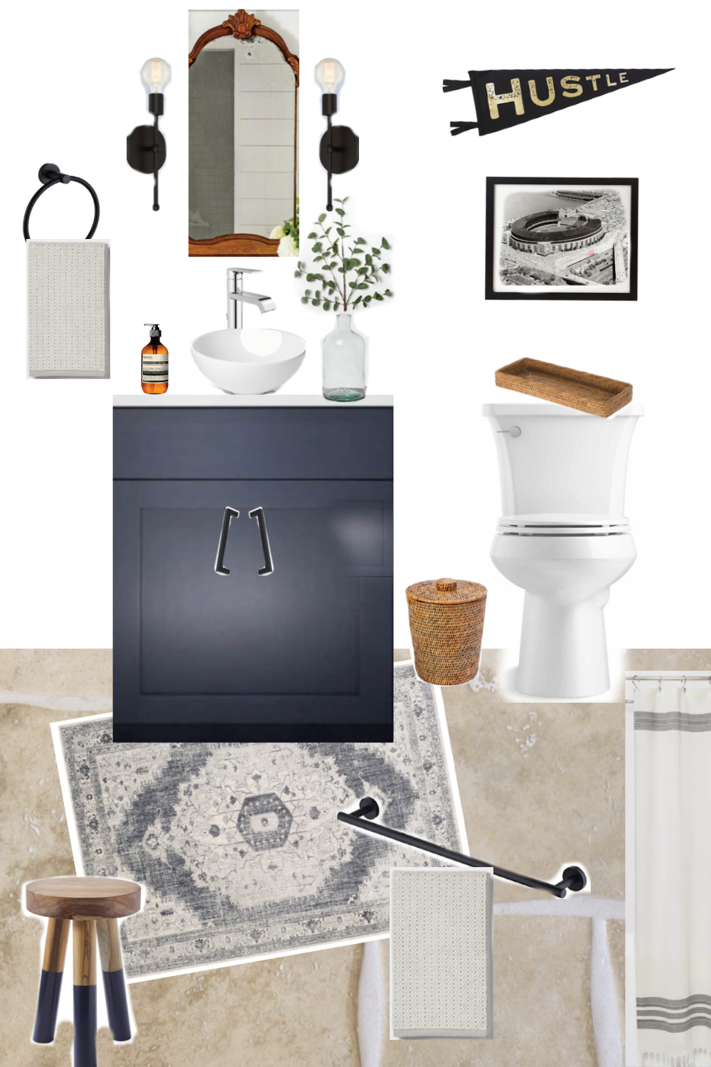 Our Basement Guest Bathroom Design Board + Sources - amanda party + home