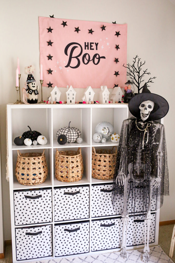 playroom for kids decorated with halloween decor