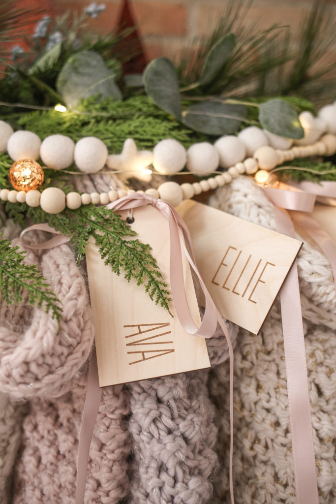 wooden stocking name tags