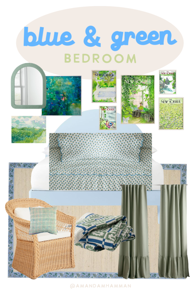 blue and green bedroom