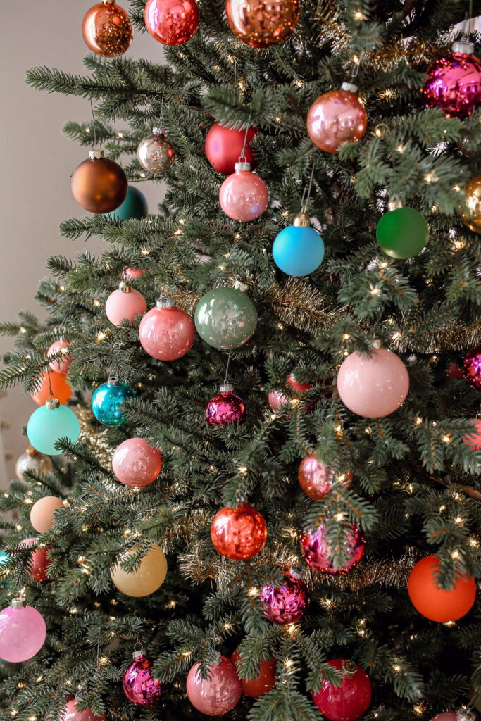 colorful glass ornaments