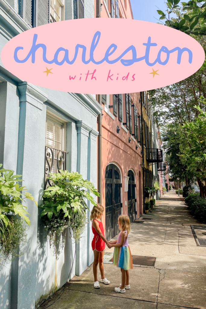 rainbow row in charleston with kids