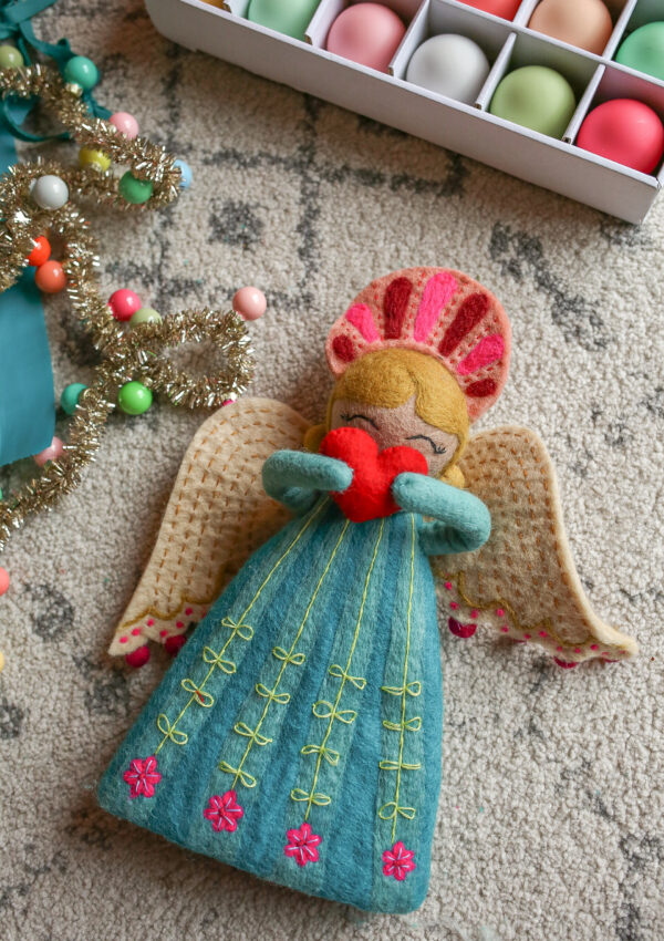 french knot angel tree topper