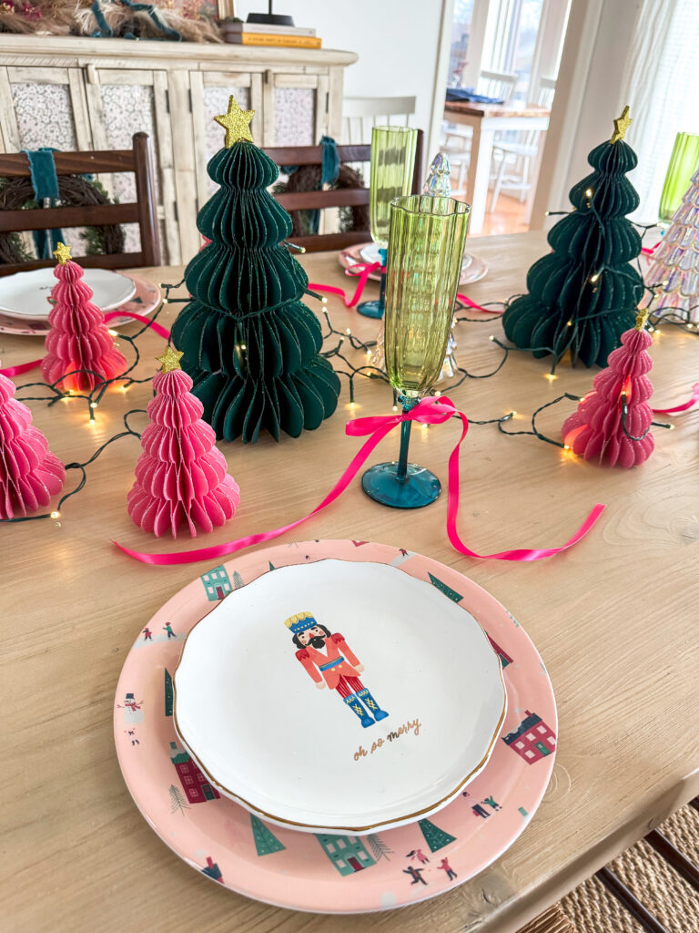 christmas nutcracker place setting at party