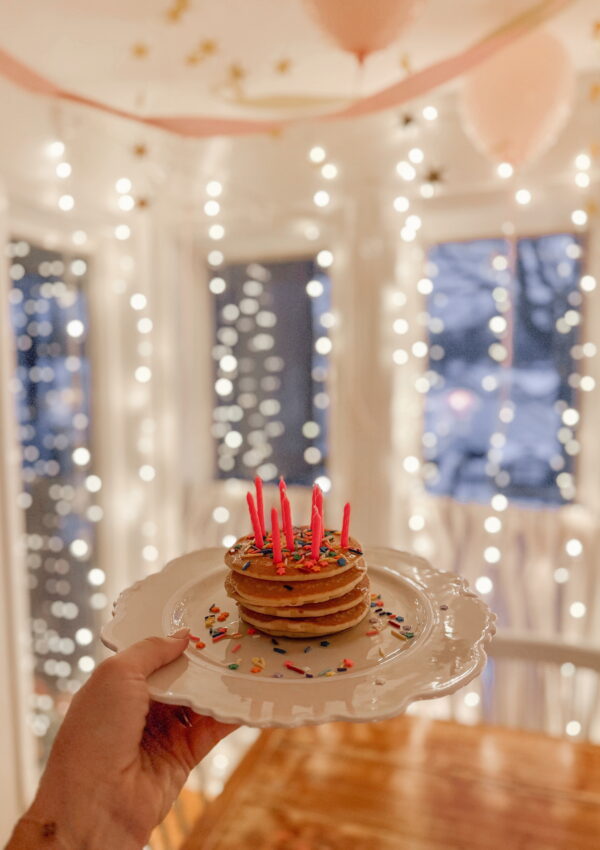 pancake birthday cake