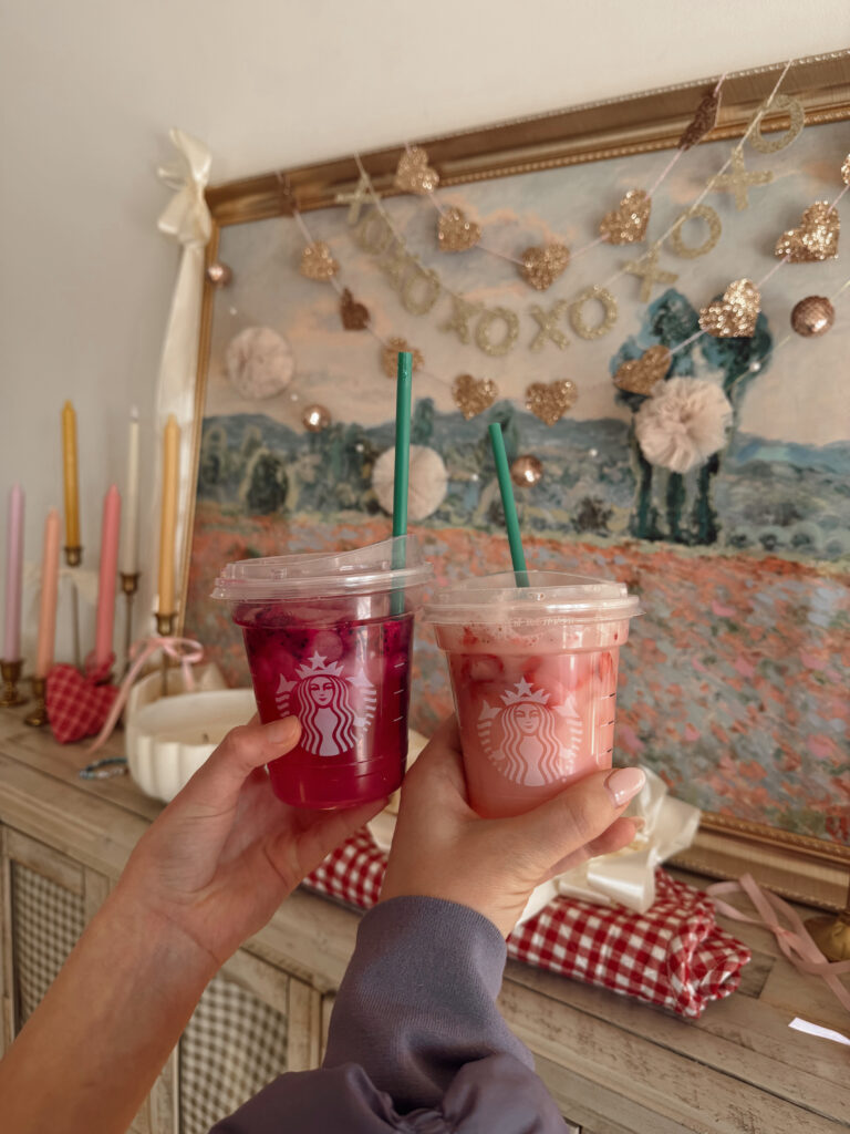 pink drink and dragonfruit refresher from starbucks 